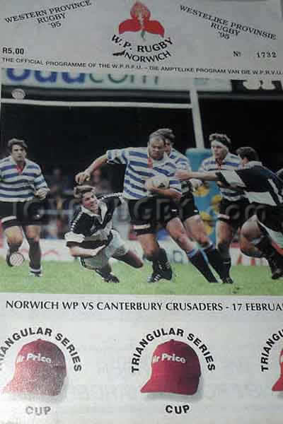 1996 Western Province v Canterbury  Rugby Programme